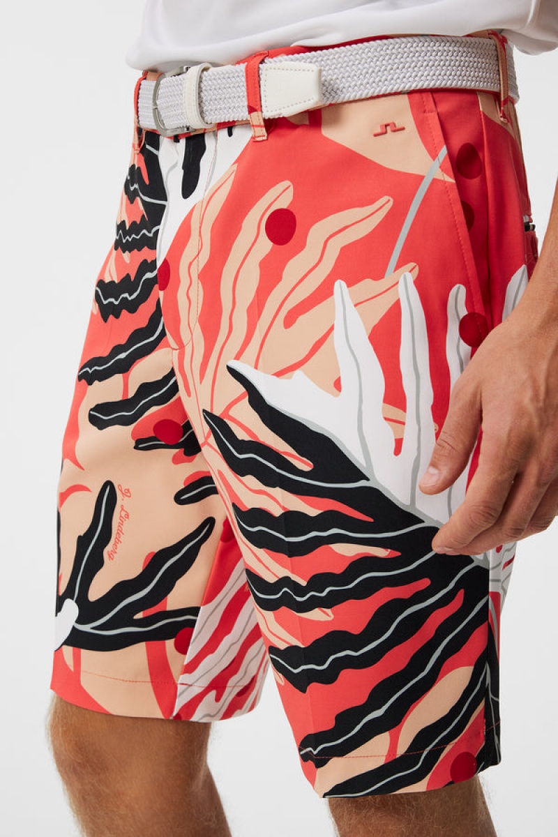 Paradise Monstera Coral Jlindeberg Eloy Print Shorts | SN-JL574579