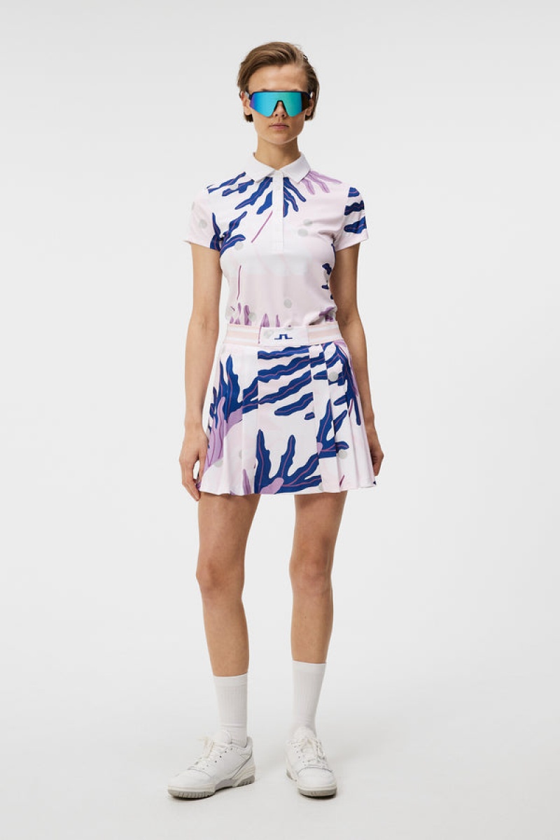 Paradise Monstera Pink Jlindeberg Jada Print Polo | SN-JL575172