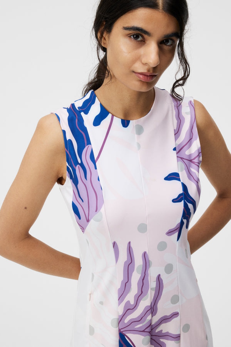 Paradise Monstera Pink Jlindeberg Jasmin Print Dress | SN-JL575241