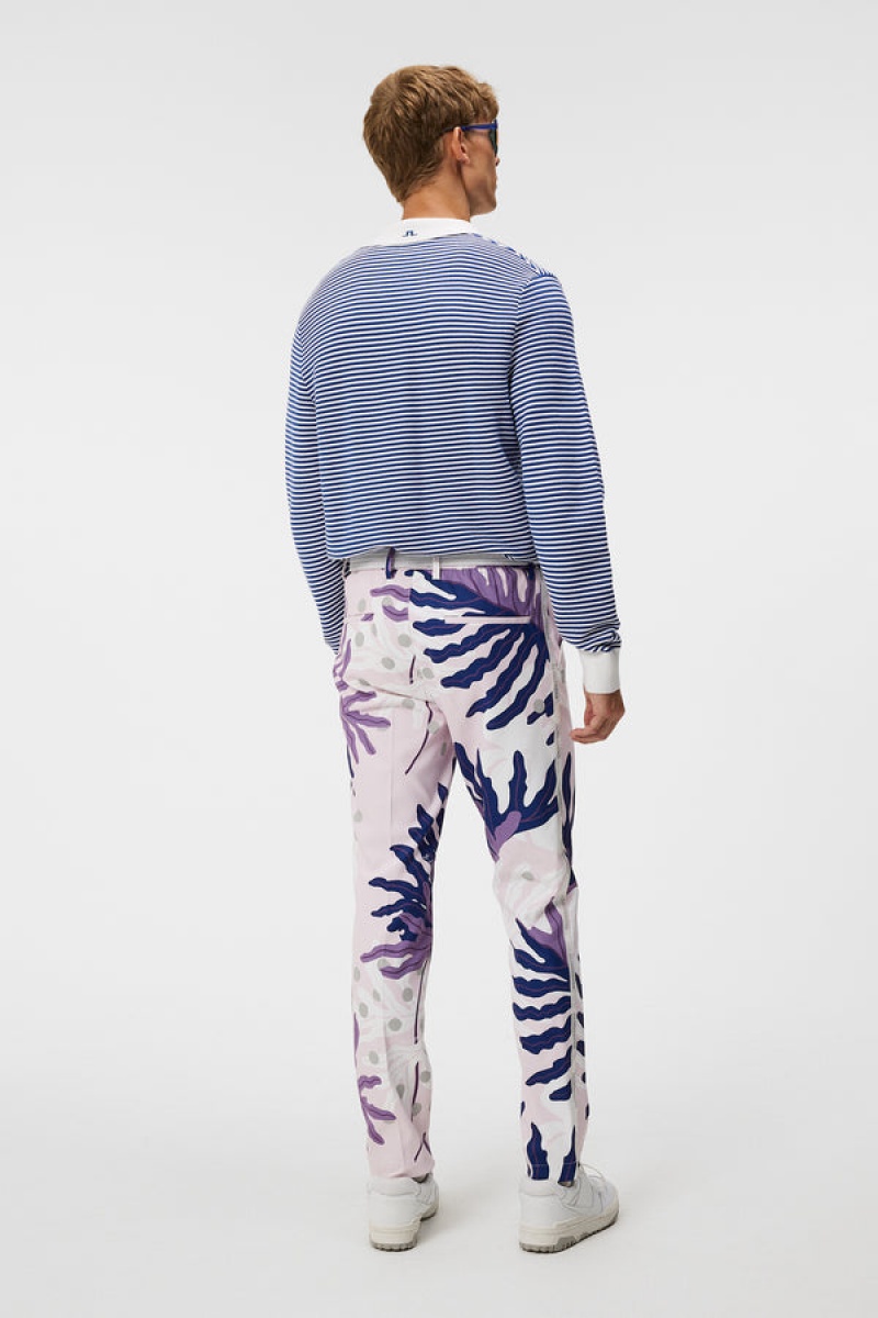 Paradise Monstera Pink Jlindeberg Stuart Print Stripe Pant | SN-JL574561