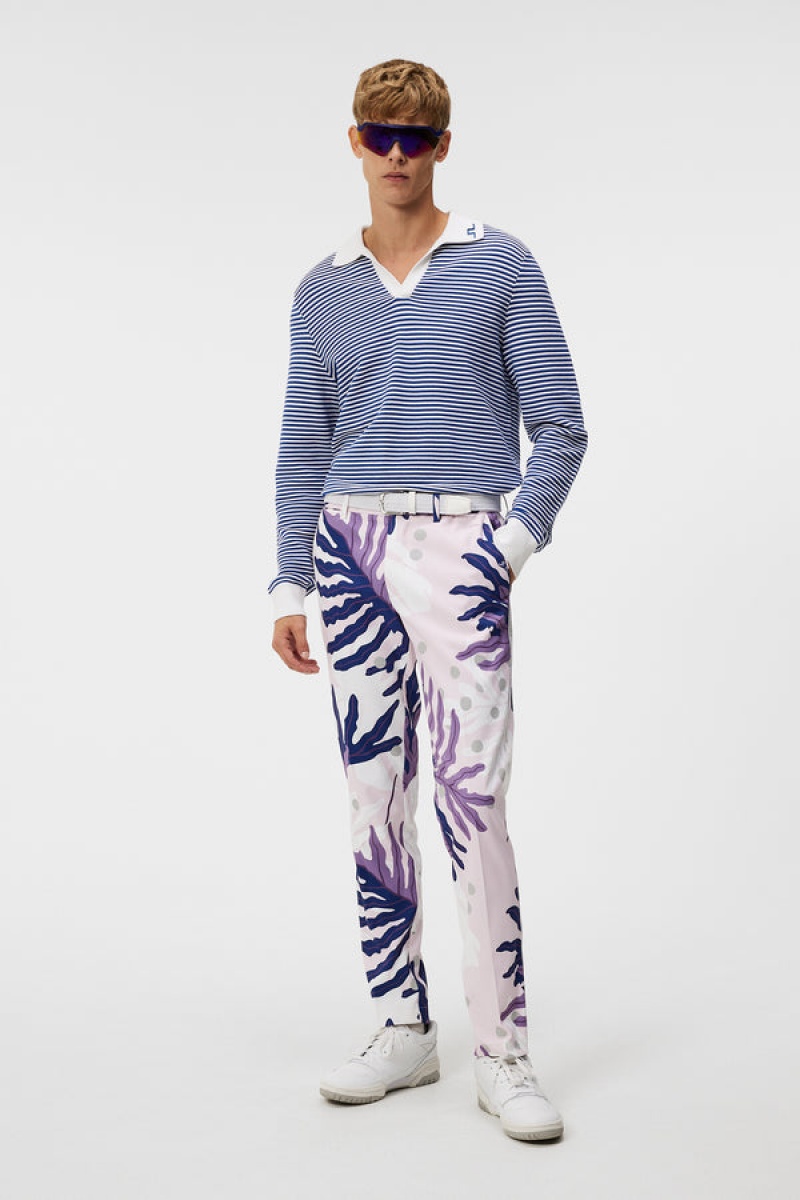 Paradise Monstera Pink Jlindeberg Stuart Print Stripe Pant | SN-JL574561