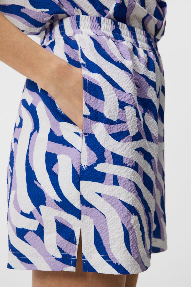 Purple Painted Zebra Jlindeberg Diana Printed Shorts | SN-JL575283