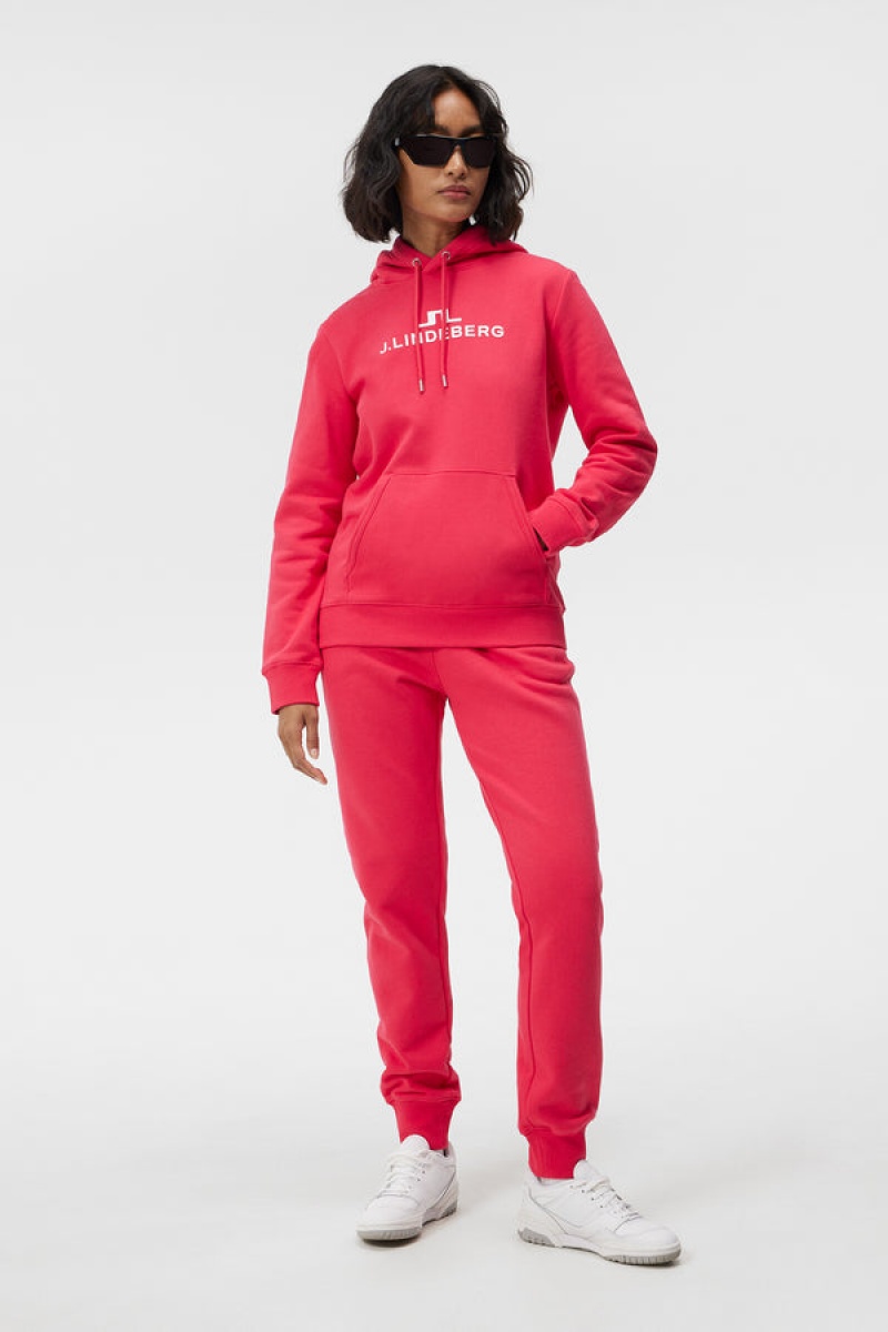 Rose Red Jlindeberg Alpha Hoodie | SN-JL575335