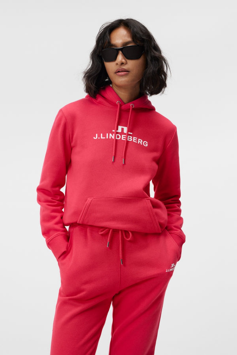 Rose Red Jlindeberg Alpha Hoodie | SN-JL575335