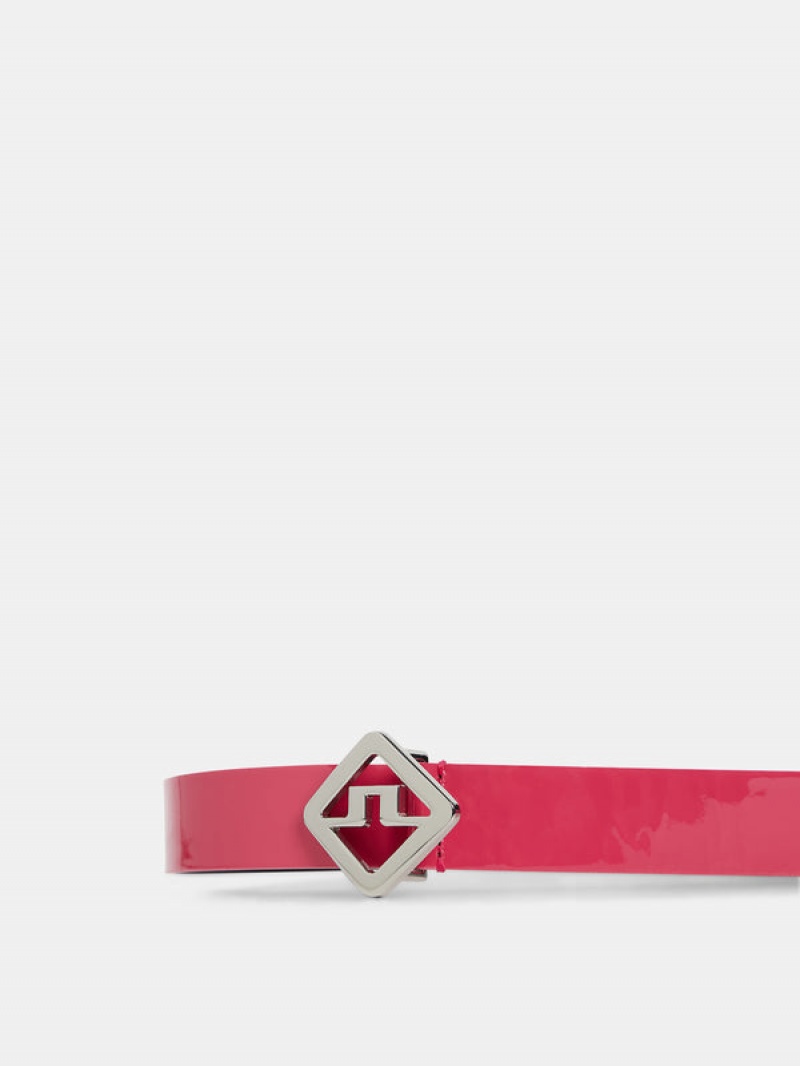 Rose Red Jlindeberg Diana High Shine Leather Belt | SN-JL575396