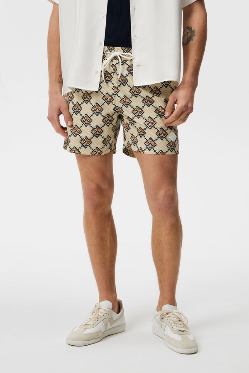 Safari Beige Jlindeberg Banks Diamond JL Swim Trunks | SN-JL574958