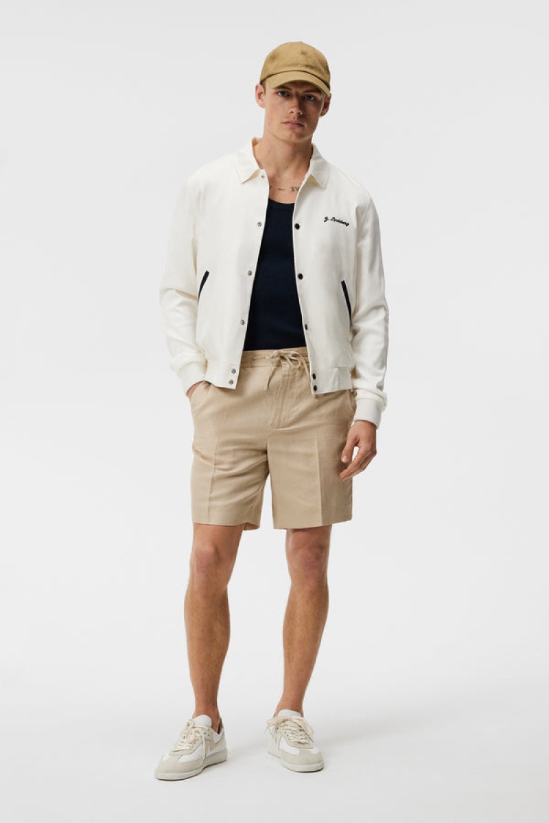 Safari Beige Jlindeberg Baron Tencel Linen Shorts | SN-JL574954