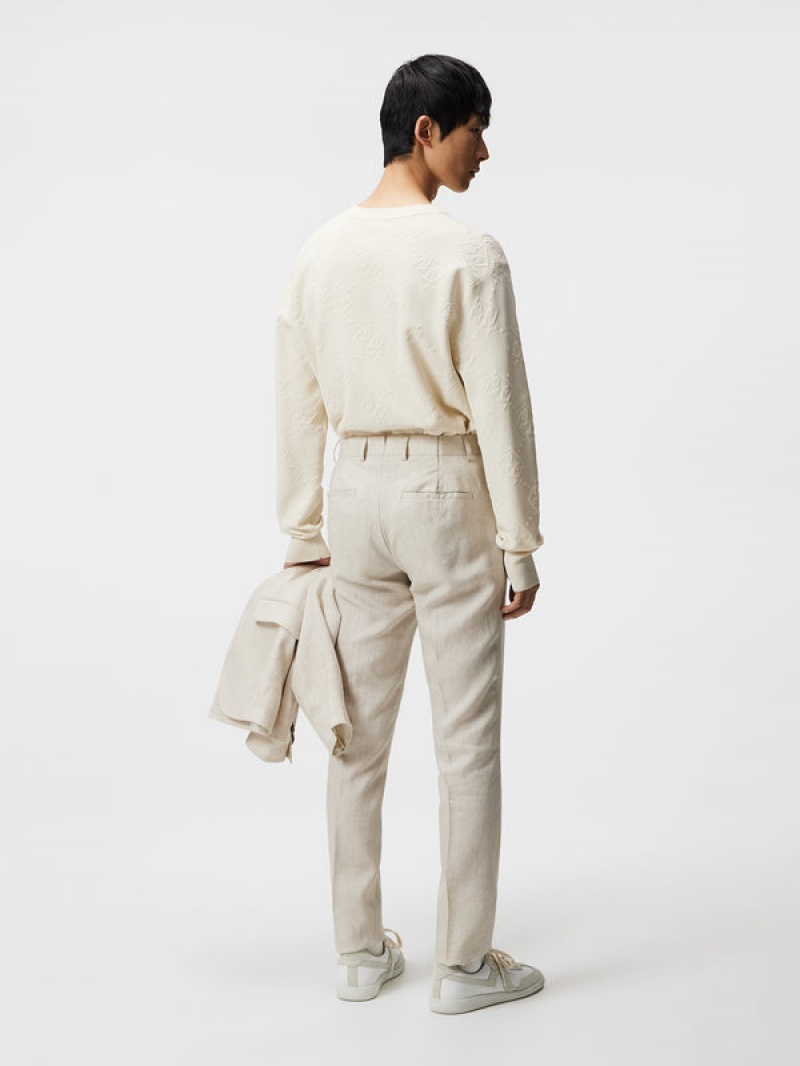 Safari Beige Jlindeberg Grant Super Linen Pants | SN-JL575009