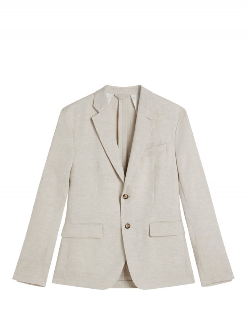 Safari Beige Jlindeberg Hopper Super Linen Blazer | SN-JL575008