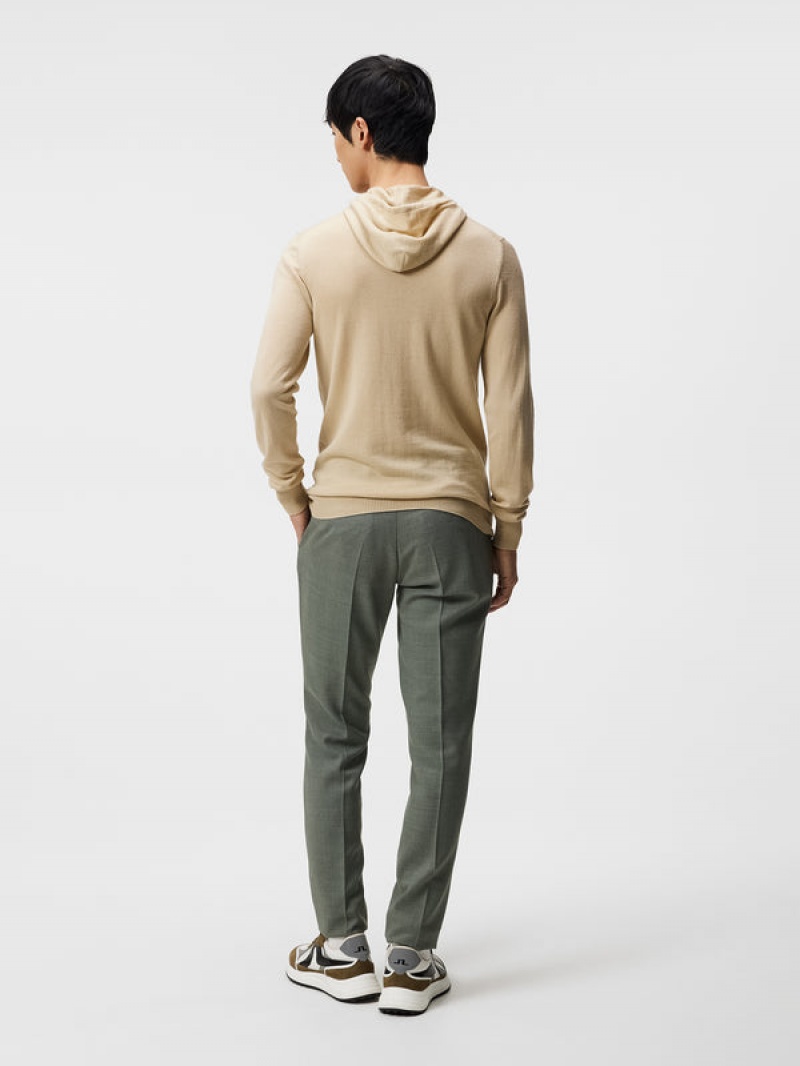 Safari Beige Jlindeberg Laurie Light Merino Hoodie | SN-JL574869