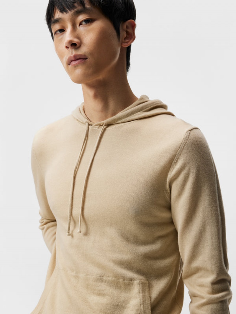 Safari Beige Jlindeberg Laurie Light Merino Hoodie | SN-JL574869