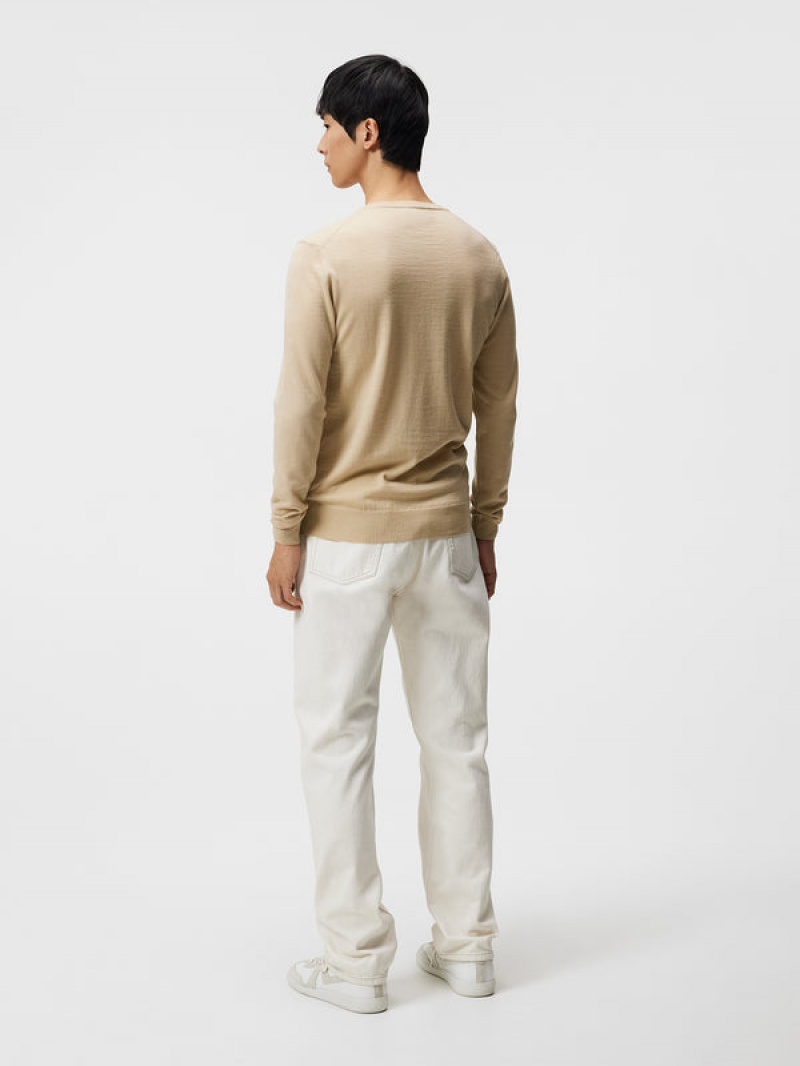 Safari Beige Jlindeberg Lyle Light Merino Sweater | SN-JL574868