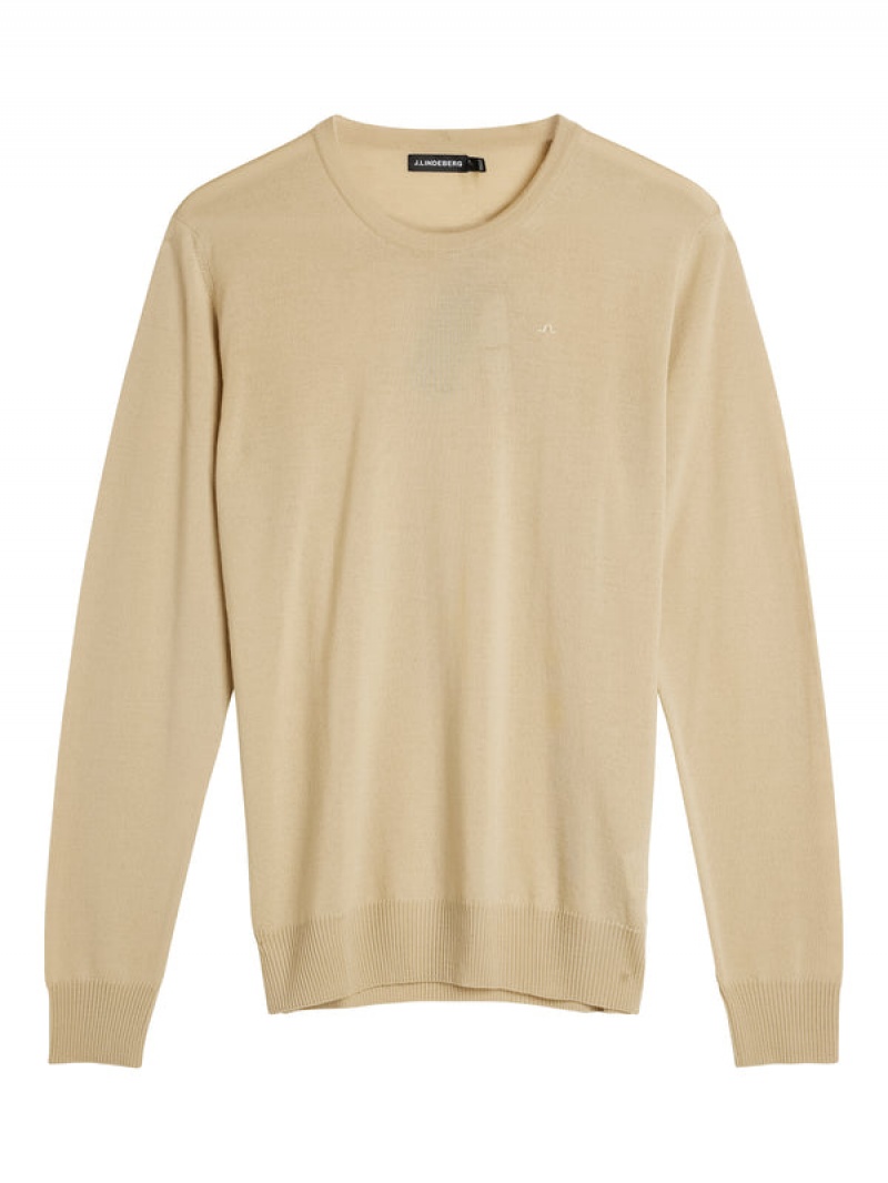 Safari Beige Jlindeberg Lyle Light Merino Sweater | SN-JL574868