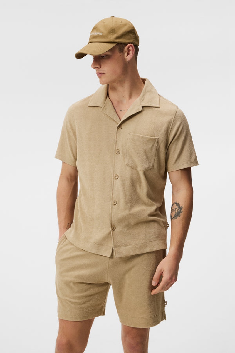 Safari Beige Jlindeberg Ted Terry Resort Shirt | SN-JL574878