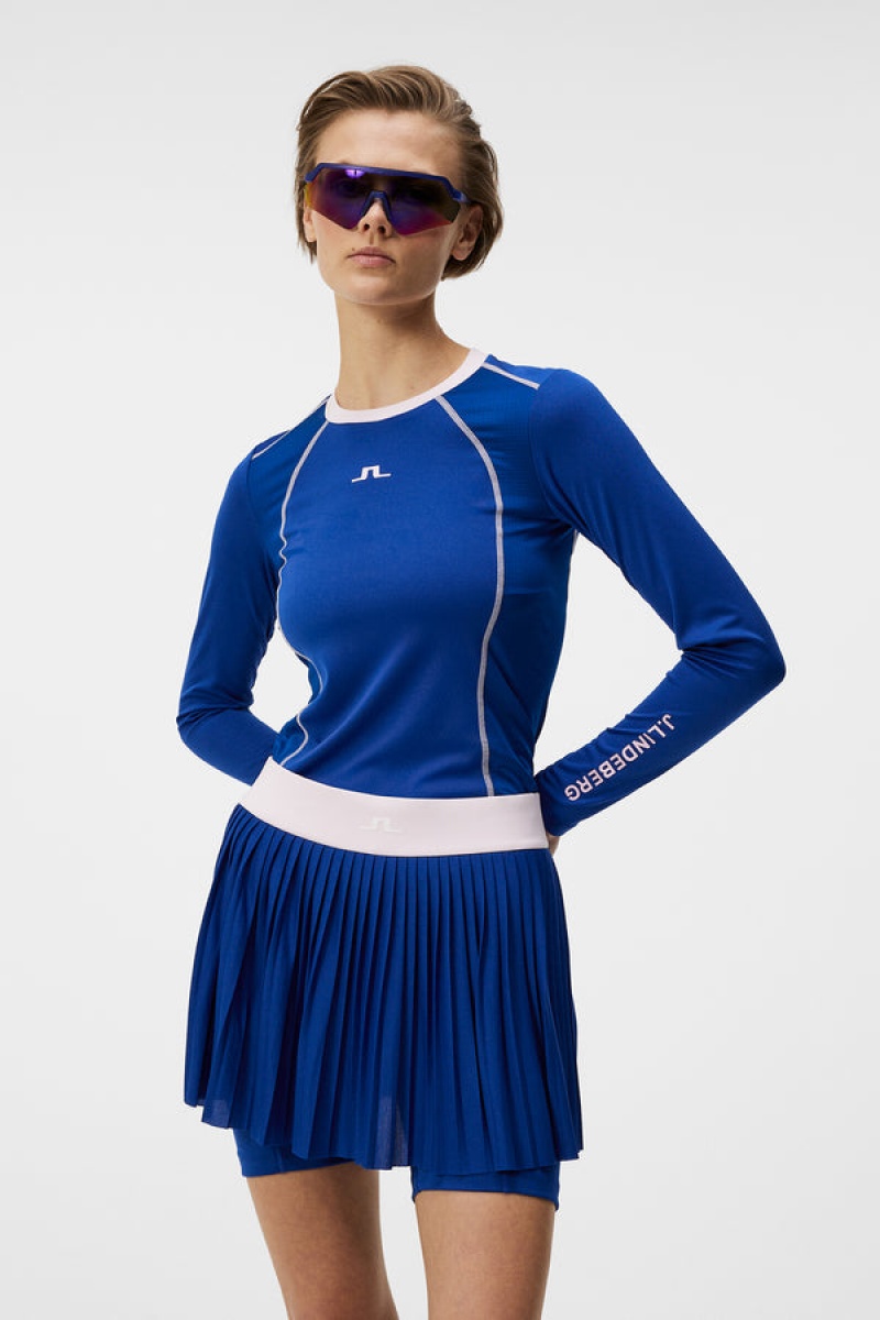 Sodalite Blue Jlindeberg Amelia Long-Sleeve Top | SN-JL575169