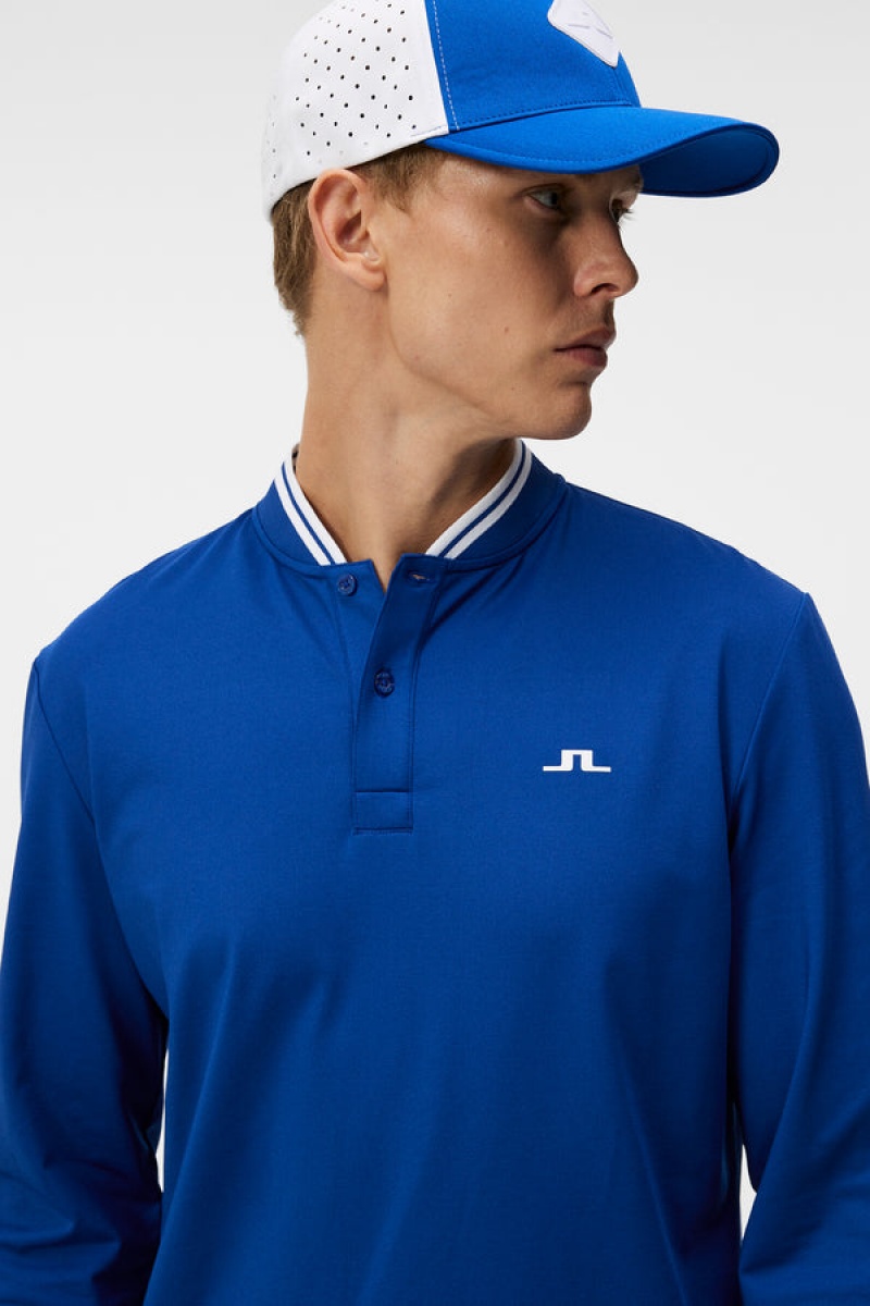 Sodalite Blue Jlindeberg Tyson Long-Sleeve Polo | SN-JL574515