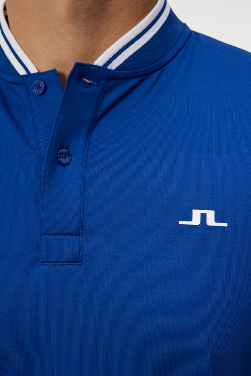 Sodalite Blue Jlindeberg Tyson Long-Sleeve Polo | SN-JL574515