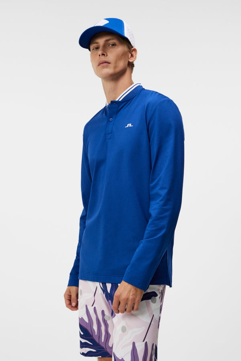 Sodalite Blue Jlindeberg Tyson Long-Sleeve Polo | SN-JL574515