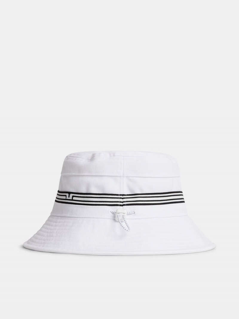 White Jlindeberg Denver Stripe Bucket Hat | SN-JL574755