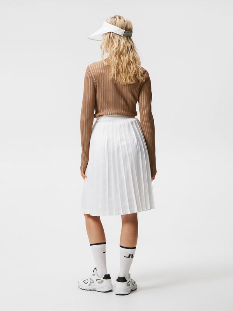 White Jlindeberg Dorothea Pleated Skirt | SN-JL575200