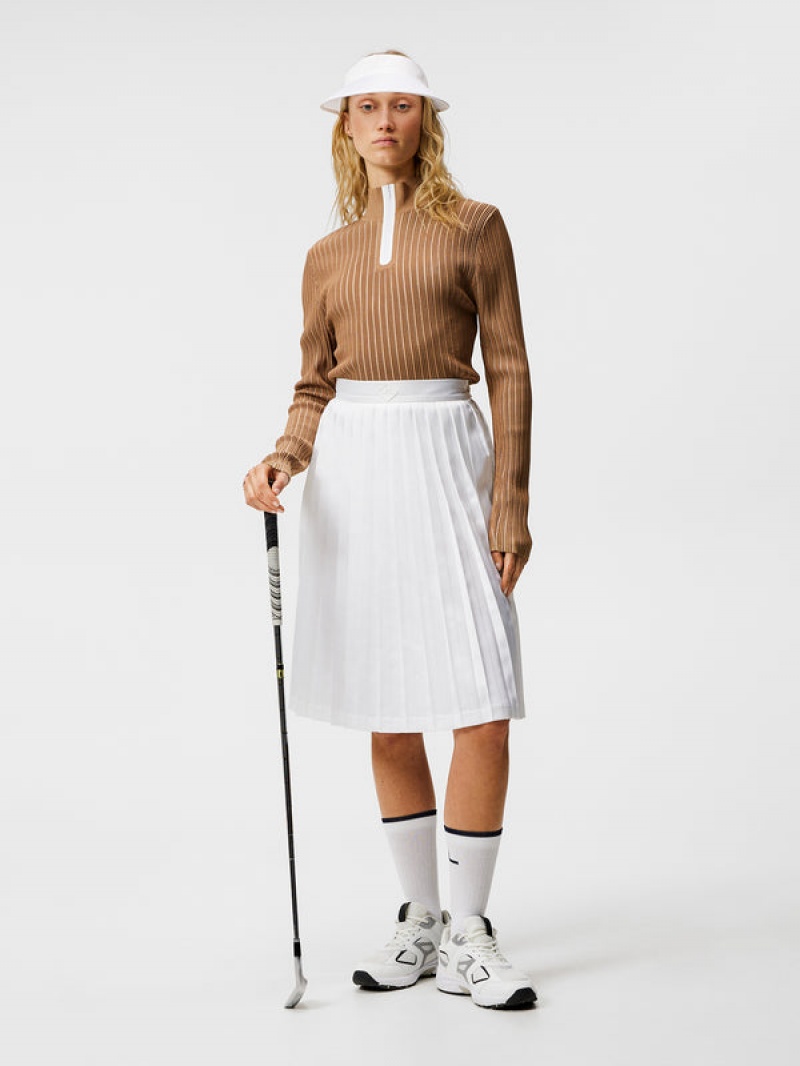 White Jlindeberg Dorothea Pleated Skirt | SN-JL575200