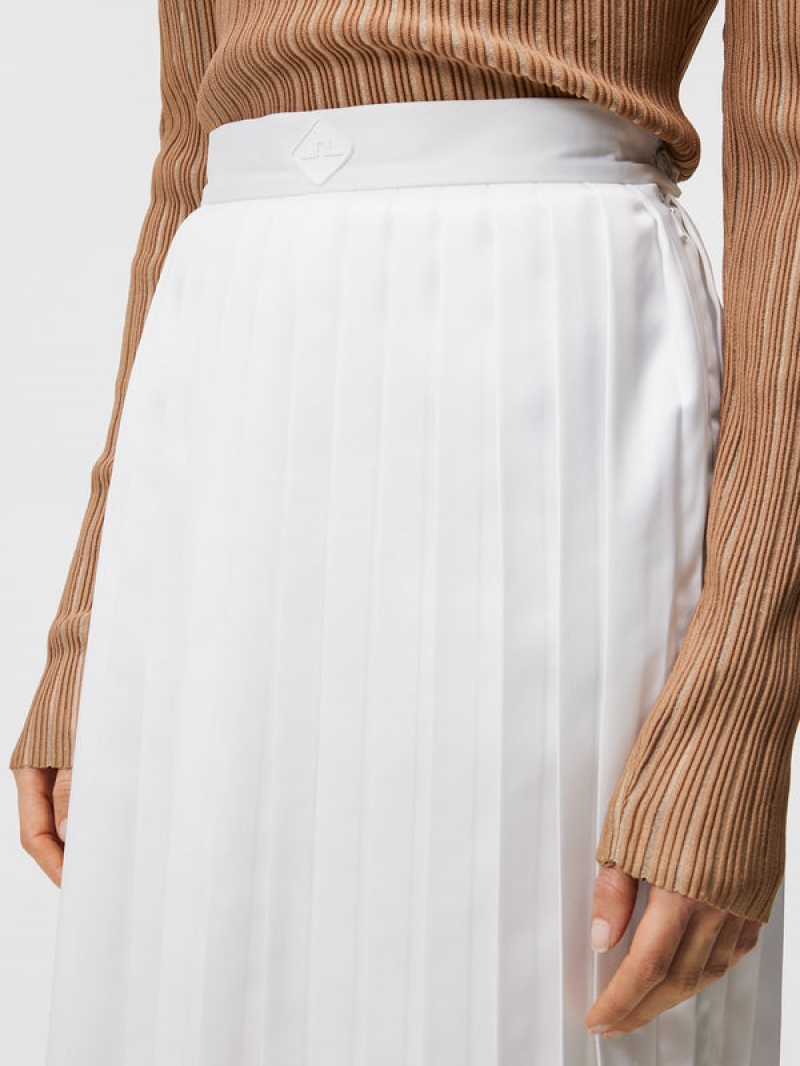 White Jlindeberg Dorothea Pleated Skirt | SN-JL575200