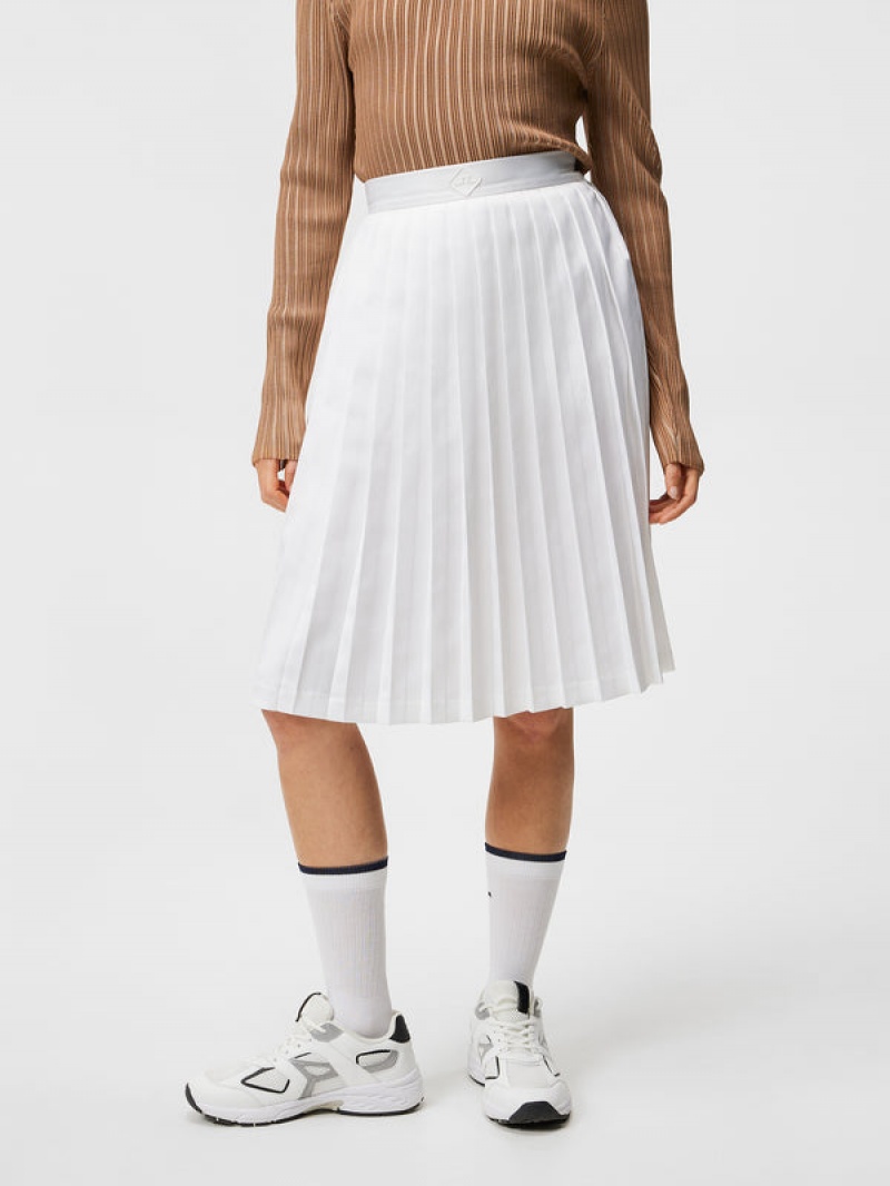 White Jlindeberg Dorothea Pleated Skirt | SN-JL575200