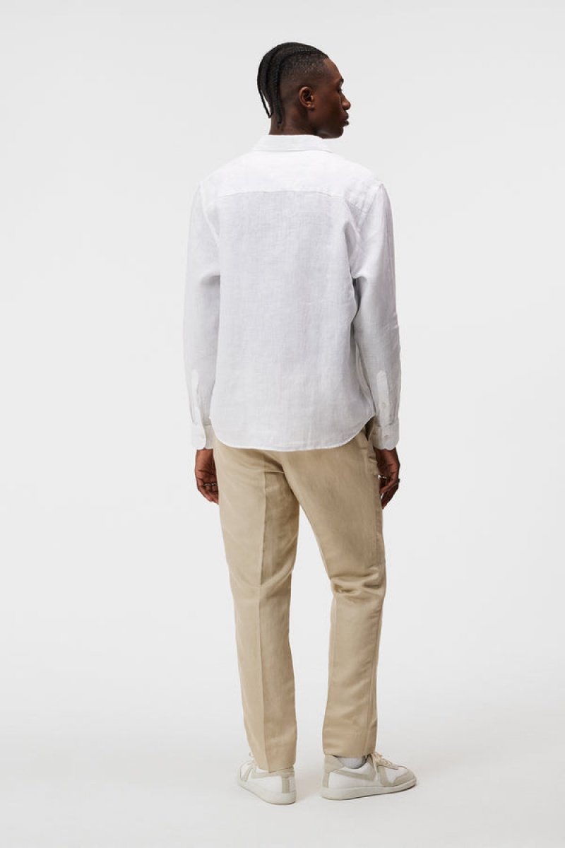 White Jlindeberg Linen Melange Shirt | SN-JL574978