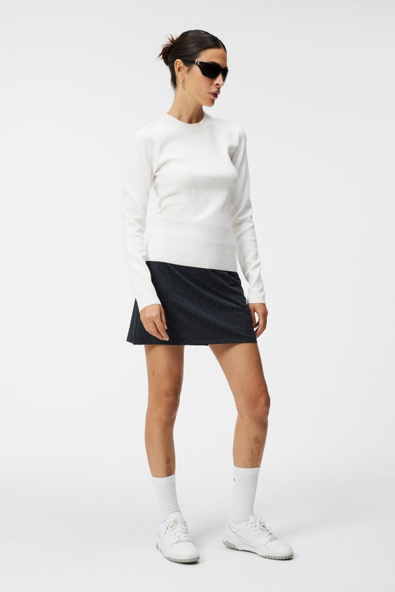 White Jlindeberg Louise Rib Jacquard Knit | SN-JL575360