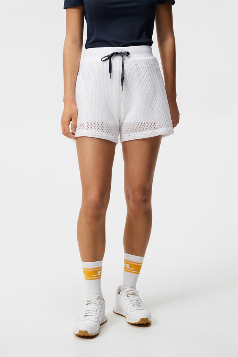 White Jlindeberg Misha Mesh Shorts | SN-JL575279