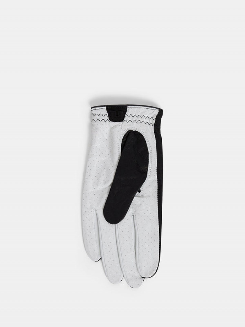 White Jlindeberg Ron Leather Golf Glove | SN-JL574749