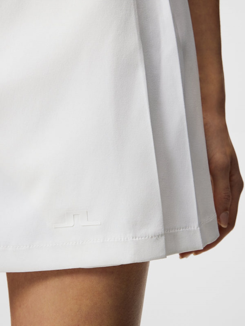 White Jlindeberg Sierra Pleat Skirt | SN-JL575189