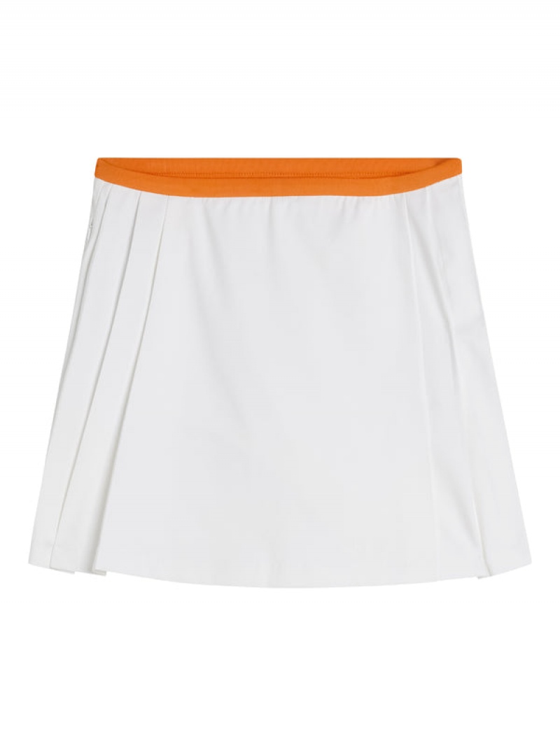 White Jlindeberg Sierra Pleat Skirt | SN-JL575189