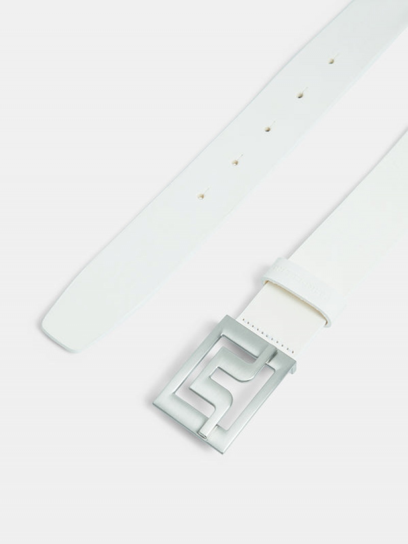 White Jlindeberg Slater Leather Belt | SN-JL574740