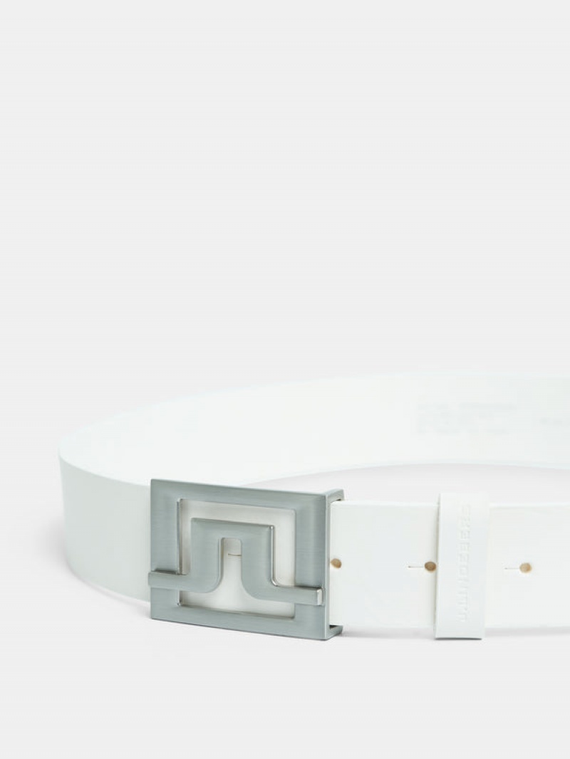 White Jlindeberg Slater Leather Belt | SN-JL574740