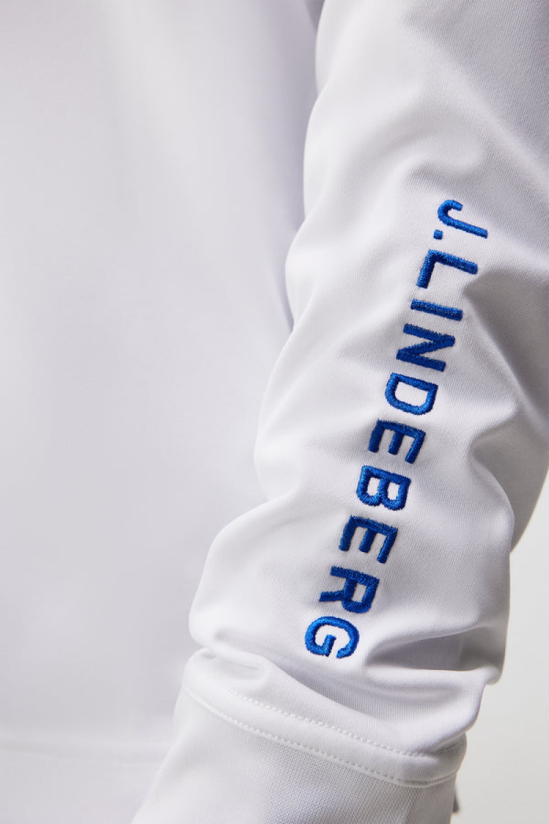 White Jlindeberg Tour Tech Long Sleeve Polo | SN-JL574467