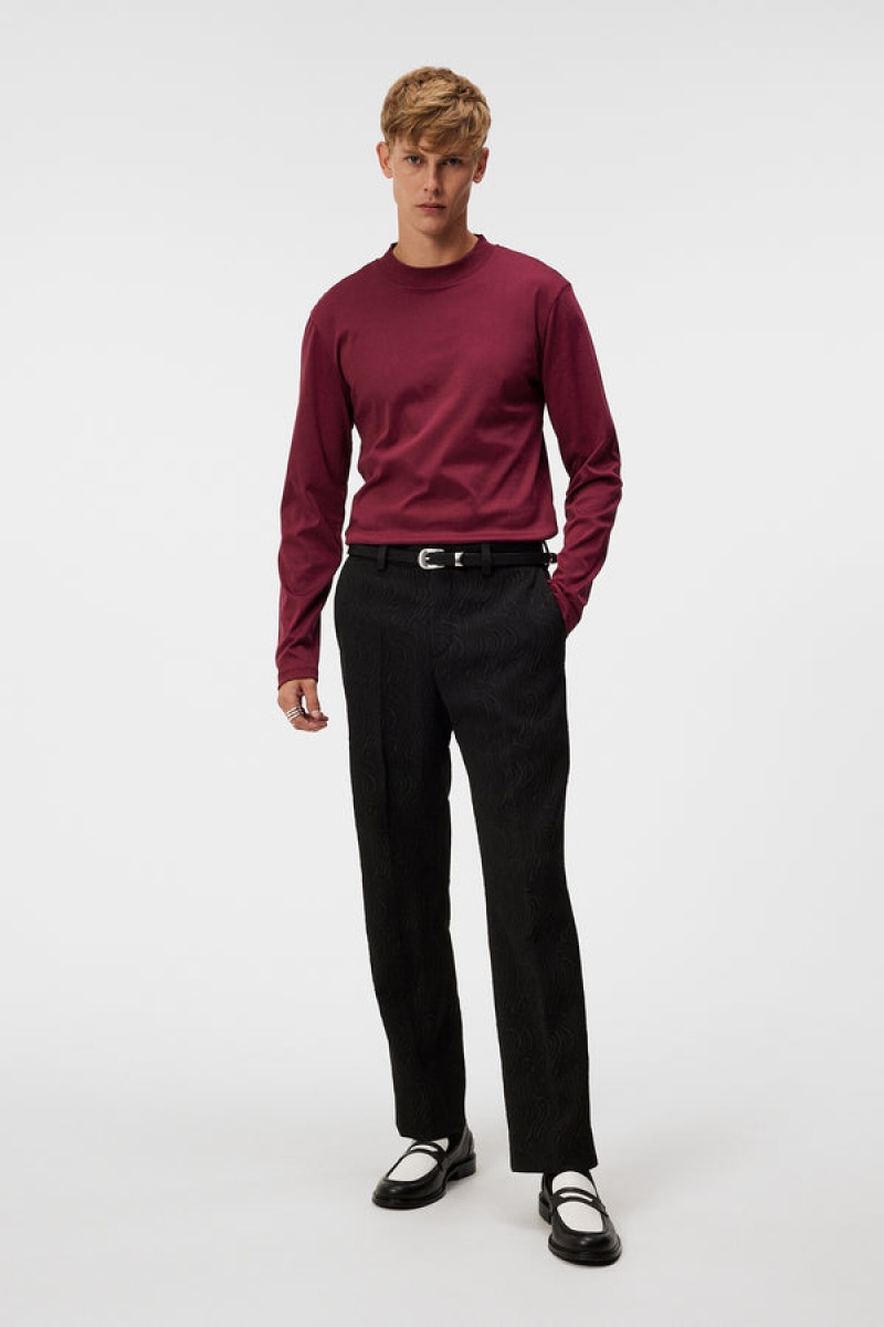 Zinfandel Jlindeberg Ace Mock Neck Long Sleeve T-Shirt | SN-JL574846